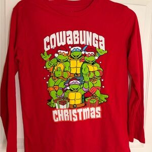 Nickelodeon Red Cowabunga Christmas Teenage Mutant Ninja Turtles Long-Sleeve Tee